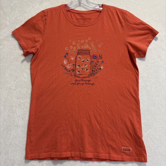 Life is Good Tops - Life Is Good Glow Through What You Go Through Crusher Lite T-Shirt Womens Medium